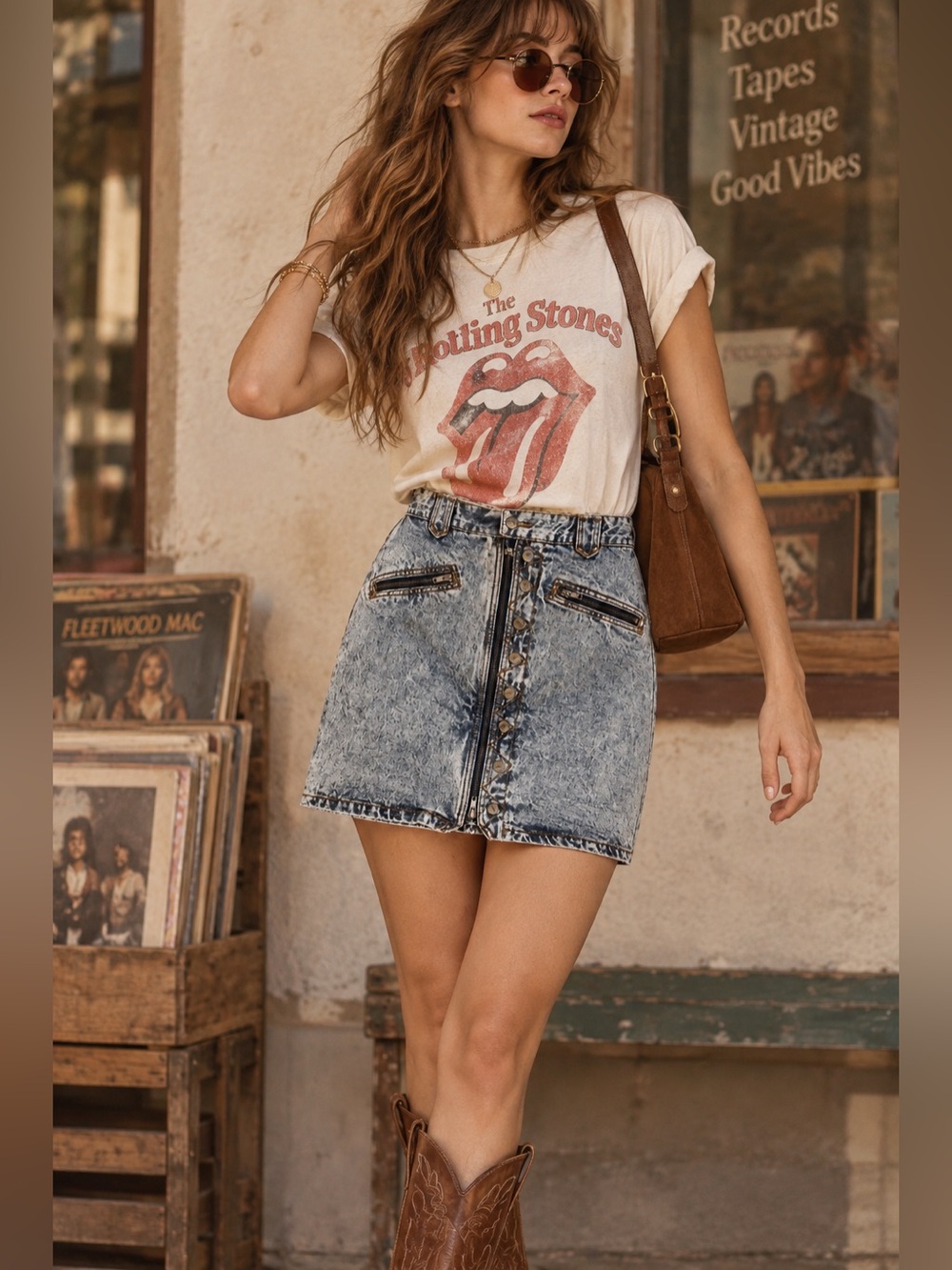 GET USED by Elie Acid Wash Denim Mini Skirt – Vintage 80s/90s